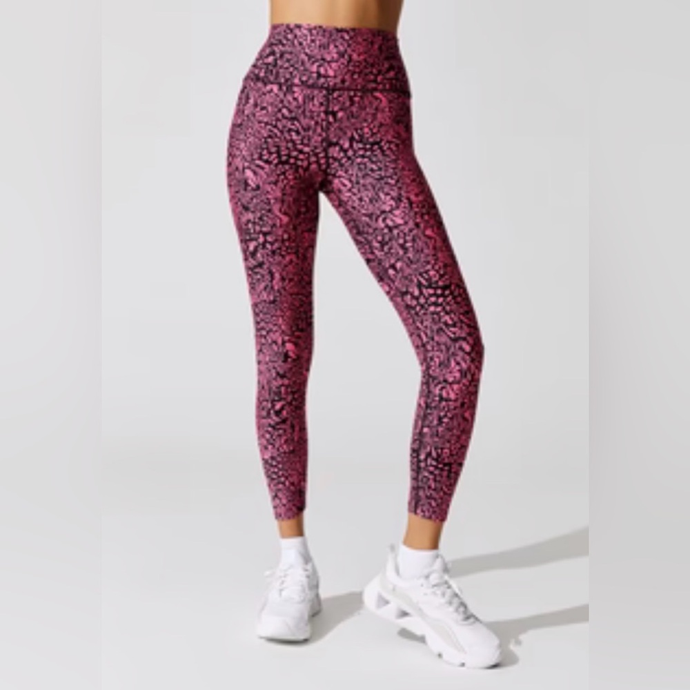 Carbon38 Swirly Leopard Printed 7/8 Legging Small